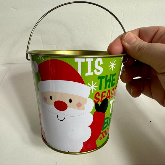 Set of 3 holiday pails. These small Christmas decorated holiday buckets pails - Picture 4 of 11